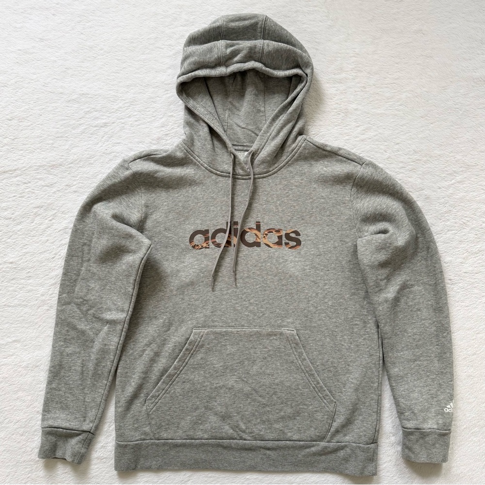 Adidas Women’s Grey Logo Hoodie Sweatshirt Size Medium Runs A Bit Small